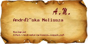 Andráska Melissza névjegykártya